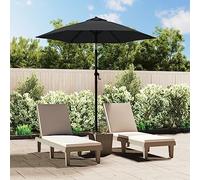 Bucmath Ombrellone antracite in alluminio, con protezione UV, inclinabile, impermeabile e pieghevole, per giardino, terrazza, balcone e spiaggia, stabile