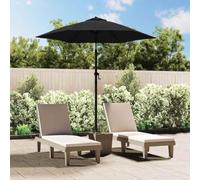 Bucmath Ombrellone antracite in alluminio, con protezione UV, inclinabile, impermeabile e pieghevole, per giardino, terrazza, balcone e spiaggia, stabile