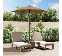 Bucmath Ombrellone antracite in alluminio, con protezione UV, inclinabile, impermeabile e pieghevole, per giardino, terrazza, balcone e spiaggia, stabile