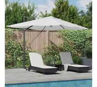 Bucmath Ombrellone color sabbia, 351 x 250 x 253 cm, in poliestere e alluminio, resistente ai raggi UV, impermeabile, antivento, pieghevole, inclinabile, per giardino, balcone, terrazza, con