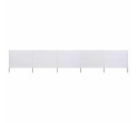 Bucmath Paravento pieghevole, 600 x 120 cm, colore bianco sabbia, per giardino, terrazza, balcone, paravento in tessuto non tessuto con pali in legno, resistente al vento e ai raggi UV, ideale per