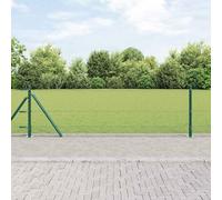 Bucmath Recinzione esagonale con base in cemento, 100 x 0,6 m, colore verde, elementi di recinzione per giardino, terrazza, protezione dagli sguardi indiscreti, griglia in metallo, palizzata