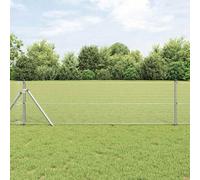 Bucmath Recinzione metallica saldata 5000 x 80 cm argento per giardino, terrazza e terreno con struttura resistente alle intemperie, facile montaggio e sicurezza ottimale