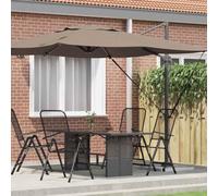 Bucmath Roma - Ombrellone beige in alluminio, poliestere, resistente ai raggi UV, impermeabile, antivento, pieghevole, inclinabile, per giardino, balcone, terrazza, con funzione girevole a 360° e
