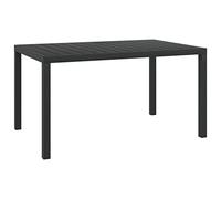 Bucmath Tavolo da giardino nero, 150 x 90 x 74 cm, in alluminio e WPC, resistente alle intemperie, pieghevole, estensibile, regolabile in altezza, stabile, per terrazza, balcone, facile da pulire