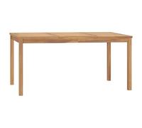 Bucmath Tavolo da pranzo da giardino, 160 x 80 x 77 cm, in legno di teak massiccio, resistente alle intemperie, per terrazza, balcone o giardino, stabile, con finitura ad acqua, durevole, facile da