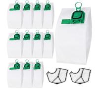 BUCOMTU 12 sacchetti raccoglipolvere per Vorwerk Kobold VK140 VK150 FP140 FP150 + 2 filtri, accessori antipolvere e antibatterici, design con guarnizione antipolvere