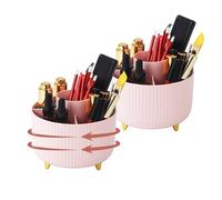 BUCOMTU 2 Pezzi Organizzatore per trucco,Porta Trucchi Rotante 360° Può essere utilizzato per profumi e cosmetici, tavolo da bagno, organizer girevole per camera da letto (rosa)