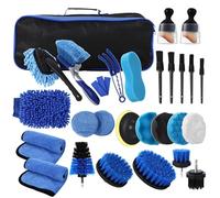 BUCOMTU 31Pezzi Kit Pulizia Auto,Kit Lavaggio Auto,Kit di Pulizia Auto Completo per Interni ed Esterni,Auto Detailing Brush Auto Wash Set,con Spazzole, Spugne per Lucidatura