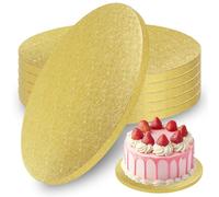 BUCOMTU 5 pezzi di sottotorta, sottotorta rotondi da 12 mm, sottotorta rotondi da 30 cm/12 pollici, sottotorta in cartone riutilizzabili, perfetti per casa, pasticceria, matrimonio, festa (oro)