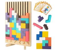 BUCOMTU Puzzle 3D di Legno Tetris, Puzzle di Legno Tetris, Giochi Montessori 3 4 5 6 Anni, Intelligenza Jigsaw Rompicapo, Tetris Tumbler Gigante, Regali Educativi per Bambini