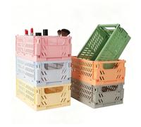 BUCOMTU Set da 6 Contenitori in Plastica,25 x 16 x 10 cm Cassetta Pieghevole in Plastica, Cestini Portaoggetti per Cucina, Bagno, Ufficio, Camera dei Bambini, Cassetti, Cancelleria, Medicinali