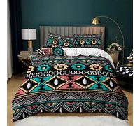 BUCROS Bedsure Set Copripiumino Matrimoniale Etnico bohémien 280x260 CM - Copripiumino Microfibra Stampa digitale 3D, Traspirante in Double Face Biancheria da letto camera da letto per bambini