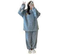 BUCROS Pigiama Donna Abbigliamento da Sonno Flanella da Donna in Pile in Pile di Pigiama Caldo Pigiama Inverno Inverno Femmina di Pigiama Set di Velluto da Notte-311074,4XL