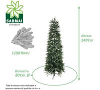 BUD Albero Di Natale ROOSEVELT Slim da 150 180 210 240 cm albero artificiale