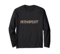 Budapest Città Di Roses Ungheria Viaggi Vintage Tipografia Maglia a Manica