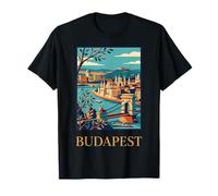 Budapest Costa Ungheria Danubio Viaggio retrò Maglietta