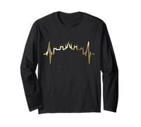 Budapest Skyline Battito del Cuore Ungheria Amo Budapest Maglia a Manica