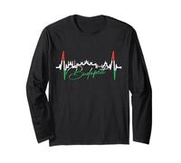 Budapest Skyline Battito del Cuore Ungheria Amo Budapest Maglia a Manica
