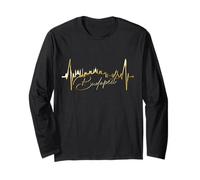 Budapest Skyline Battito del Cuore Ungheria Amo Budapest Maglia a Manica
