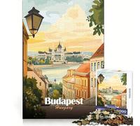 Budapest, Ungheria Illustrazione del paesaggio urbano Puzzle da 1000 pezzi per ragazzi Pensiero chiaro Passatempo rilassante Bordi precisi Regalo di Natale ideale (38x26cm)