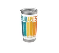 Budapest Ungheria Retro Vintage Tramonto Skyline Budapest Bicchiere termico in acciaio inox doppia parete