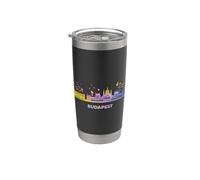 Budapester, orizzonte, colorato, cityscape, budapest Bicchiere termico in acciaio inox doppia parete
