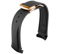 BUDAY Cinturino in gomma con estremità curva da 20 mm e 22 mm per orologi Omega Seamaster con fibbia pieghevole braccialetti di lusso cinturini in silicone, 22mm, Agata