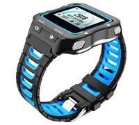 BUDAY Cinturino in silicone morbido per Garmin Forerunner 920XT, cinturino di ricambio per orologio da uomo e da donna, cinturino intelligente, nero-blu, Taglia unica