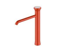 BUDAY Rubinetto colorato per lavabo da bagno touchless, design affusolato unico, rosso/rosa/blu, con sensore di movimento caldo e freddo (E)