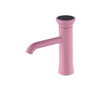 BUDAY Rubinetto colorato per lavabo da bagno touchless, design affusolato unico, rosso/rosa/blu, con sensore di movimento caldo e freddo (H)