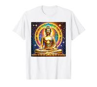 Budda Maglietta con Stampa Grafica Economica, Uomo, Bianco, L