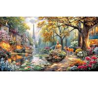 Buddha-and-Elephant-Mandala-Art Puzzle per adulti e bambini 1000 pezzi Carta riciclata Puzzle Giochi educativi per attività in casa & Regalo divertente Idea regalo perfetta 38x26/1000 pezzi