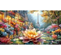 Buddha-and-Jesus-seated-together 1000 pezzi Puzzle Carta riciclata Sfida di gioco educativo Regalo divertente & Attività in casa per adulti e bambini 38x26/1000 pezzi
