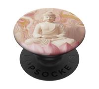 Buddha astratto in fiore di loto buddismo spirituale buddista PopSockets PopGrip Adesivo