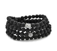 Buddha Charm Meditazione Gioiello di 108 Mala Preghiera Bracciale o Collana (Lava)