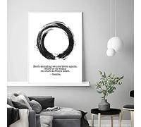 Buddha Citazioni Stampa Artistica Nero Bianco Moderno E Minimalista Poster Enso Cerchio della Tela di Canapa Pittura Zen Immagine Della Parete Home Room Decor 60x80 CM Senza Cornice