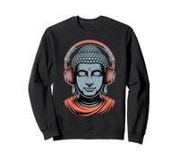 Buddha con Cuffie Mindfulness Musica Boho Zen Buddhismo Felpa