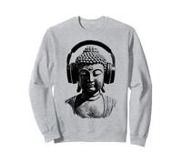 Buddha con Cuffie Mindfulness Musica Boho Zen Buddhismo Felpa