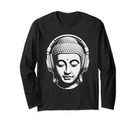Buddha con Cuffie Mindfulness Musica Boho Zen Buddhismo Maglia a Manica