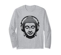 Buddha con Cuffie Mindfulness Musica Boho Zen Buddhismo Maglia a Manica