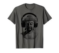 Buddha con Cuffie Mindfulness Musica Boho Zen Buddhismo Maglietta
