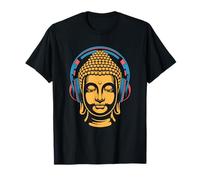 Buddha con Cuffie Mindfulness Musica Boho Zen Buddhismo Maglietta