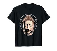 Buddha con Cuffie Mindfulness Musica Boho Zen Buddhismo Maglietta