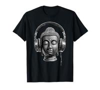 Buddha con Cuffie Mindfulness Musica Boho Zen Buddhismo Maglietta