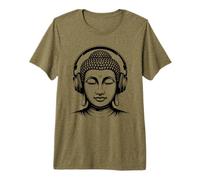 Buddha con Cuffie Mindfulness Musica Boho Zen Buddhismo Maglietta Premium