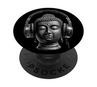 Buddha con Cuffie Mindfulness Musica Boho Zen Buddhismo PopSockets PopGrip Adesivo