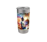 Buddha con piramidi e geometria sacra Bicchiere termico in acciaio inox doppia parete