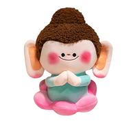 Buddha - Cotton Gentle, Cuscino da collezione | 11,81 pollici di peluche meditando con espressione serena, stravagante arredamento zen per display per stanza consapevole, angolo spirituale o a