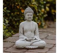 Buddha Feng-Shui Figura di Pietra Statua 30 CM 6 KG Grigio Cemento bianco